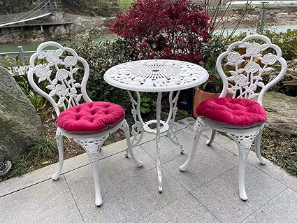 3-Piece Cast Aluminum Patio Bistro Set with Cushions