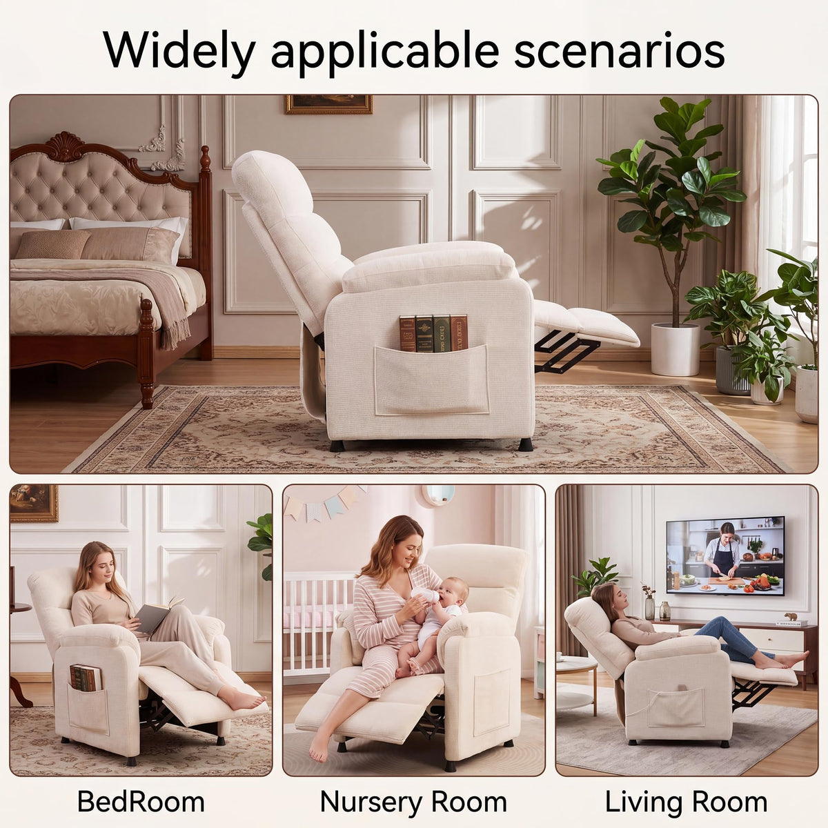 Veemuaro Power Recliner Chair, Electric Reclining Armchair with Remote
