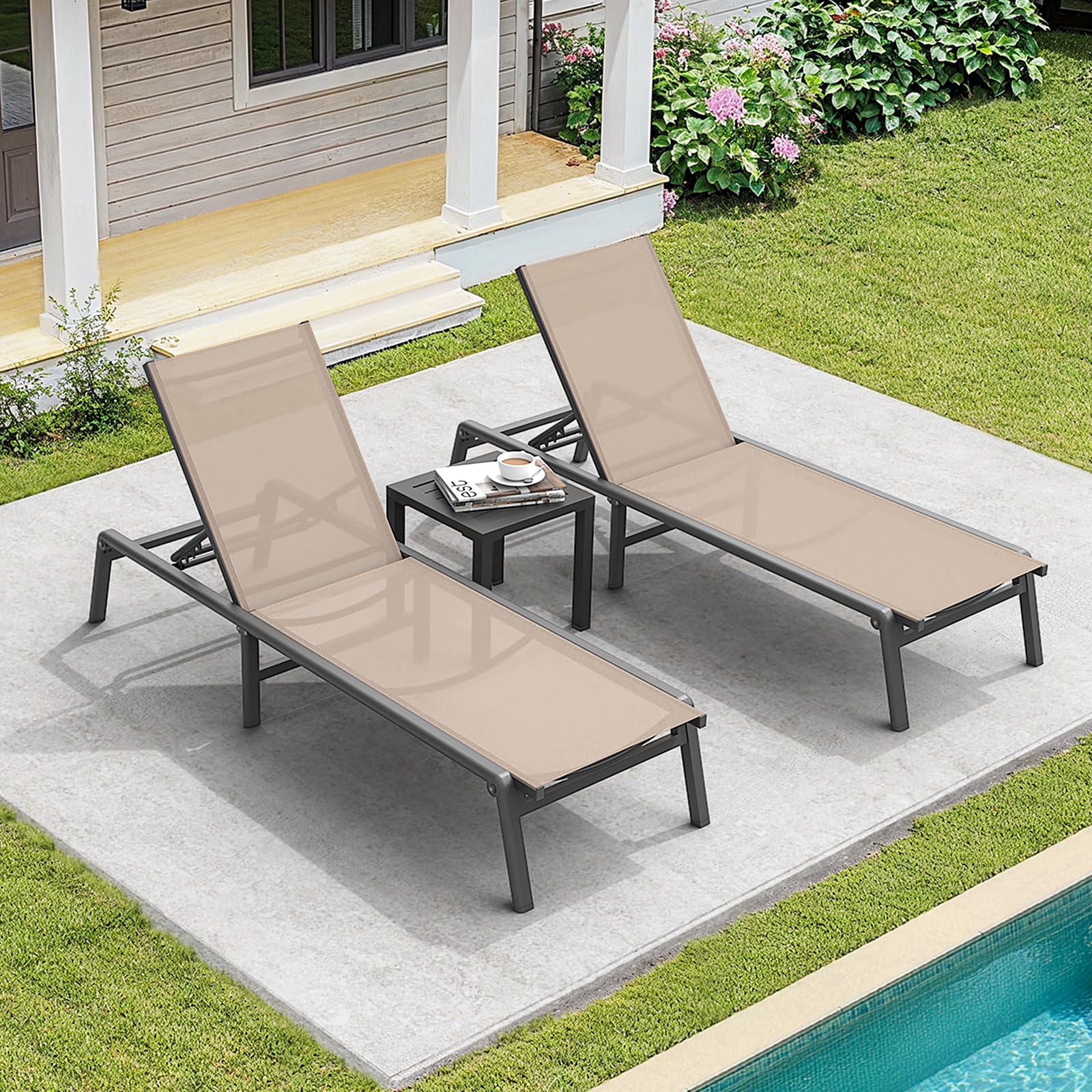 Folding Aluminum Chaise Lounge Chair