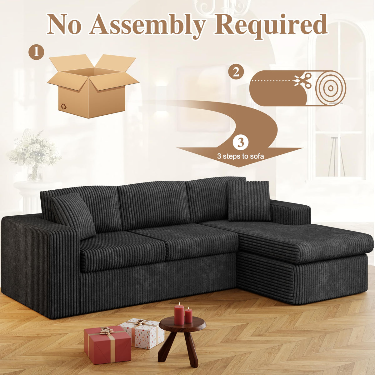 Modular L-Shaped Sectional Sofa