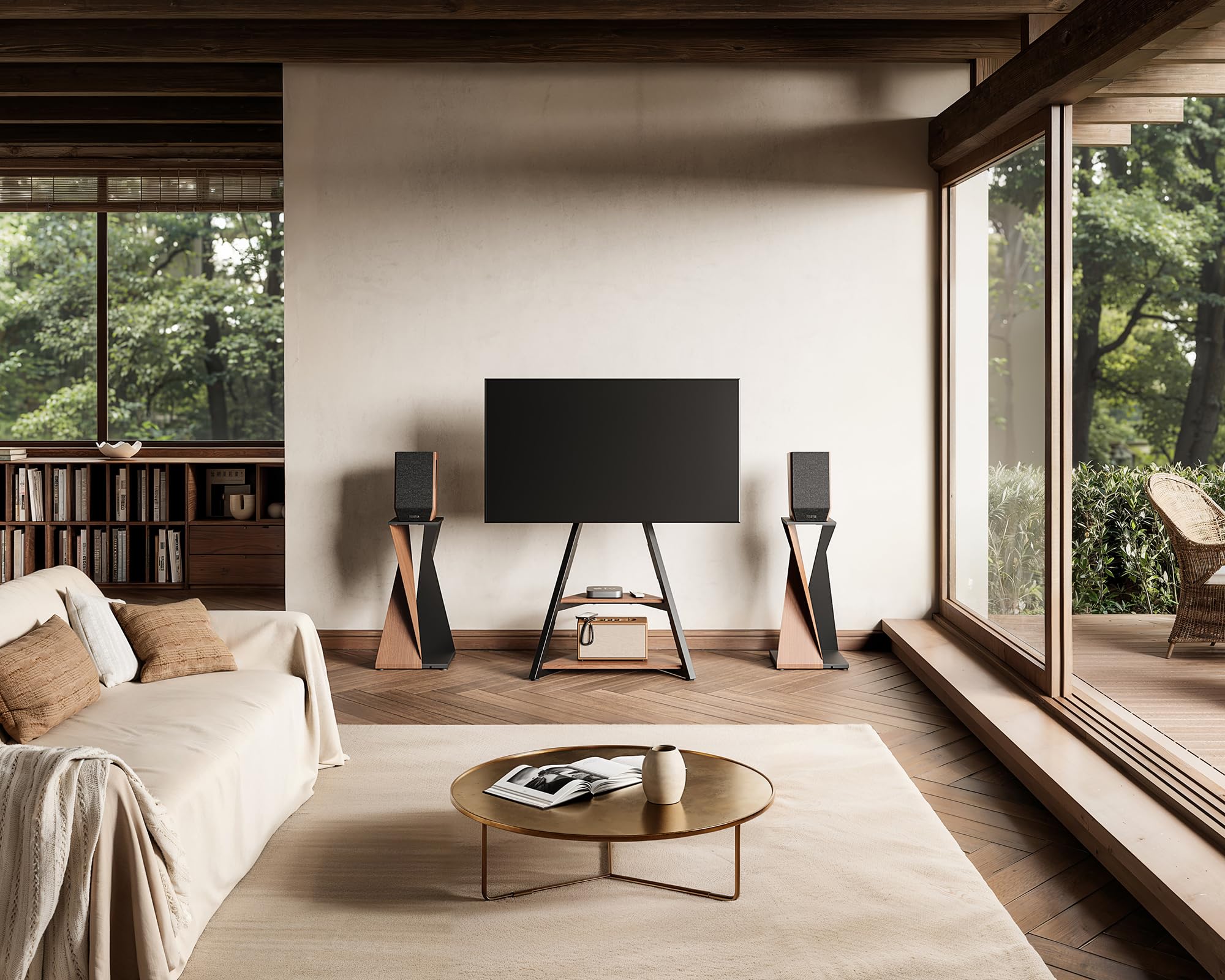 Corner TV Stand with Mount & Swivel for 32–65" TVs