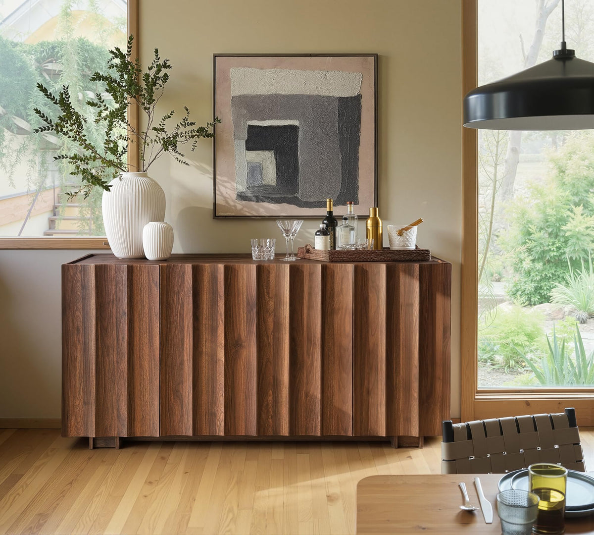 Walnut Wavy Sideboard