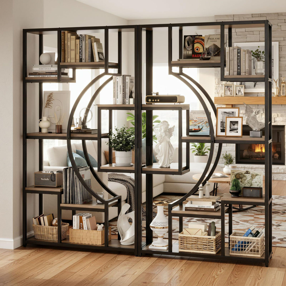 Geometric Bookshelf Set of 2