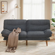 Pipishell Futon Sofa Bed, Modern 66" Futon Couch Convertible to Bed & Lounger, Compact Size, Corduroy Loveseat, Durable Construction - Fits Small Spaces, Apartments,Study Room (Volcanic Gray, 66 Inch)