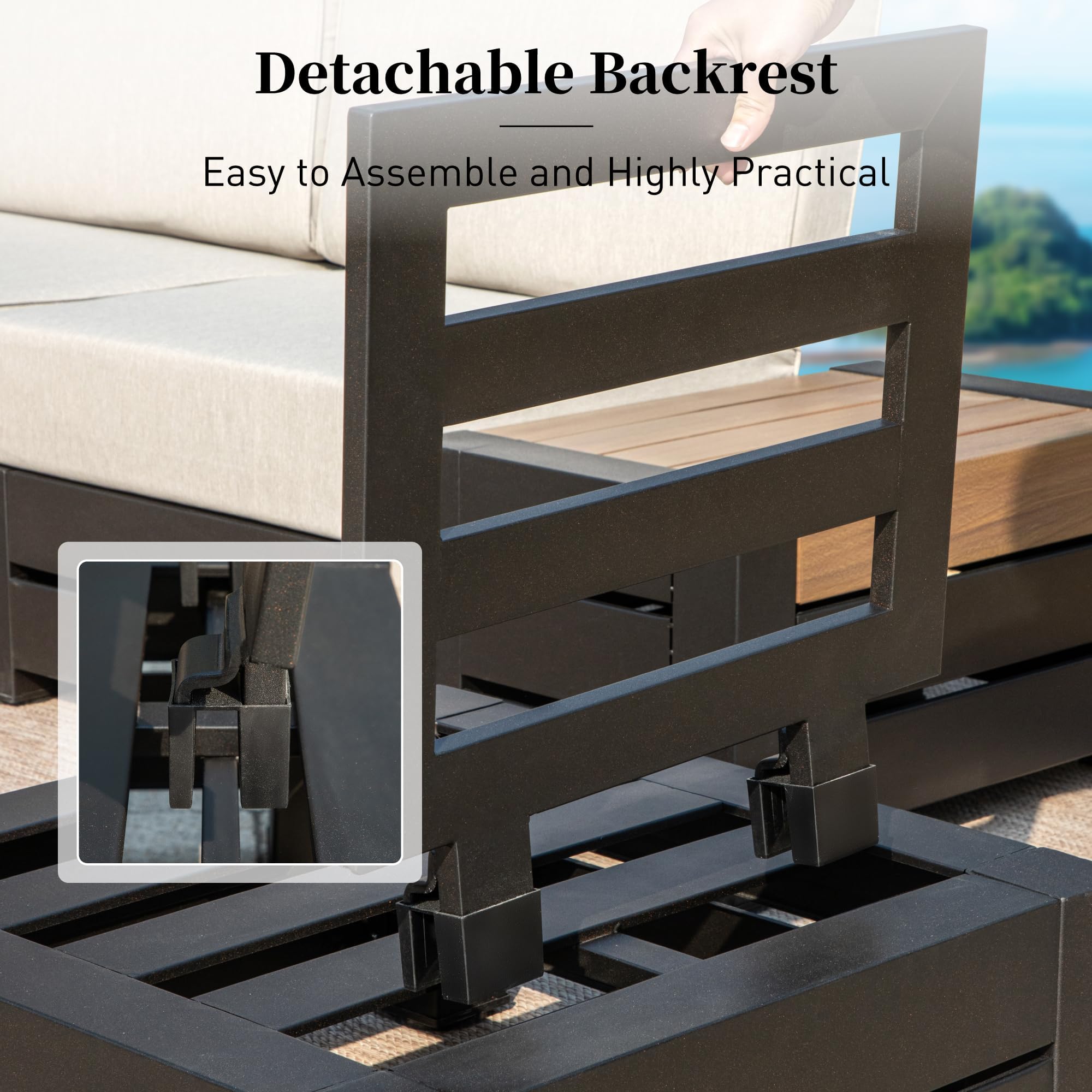 6-Piece Metal Patio Sectional Sofa Set