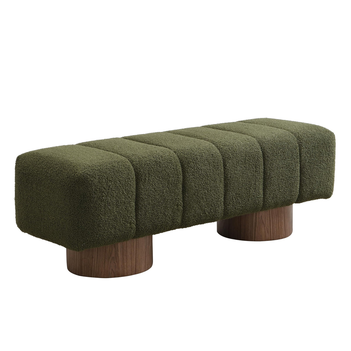 Green Boucle Dining Bench