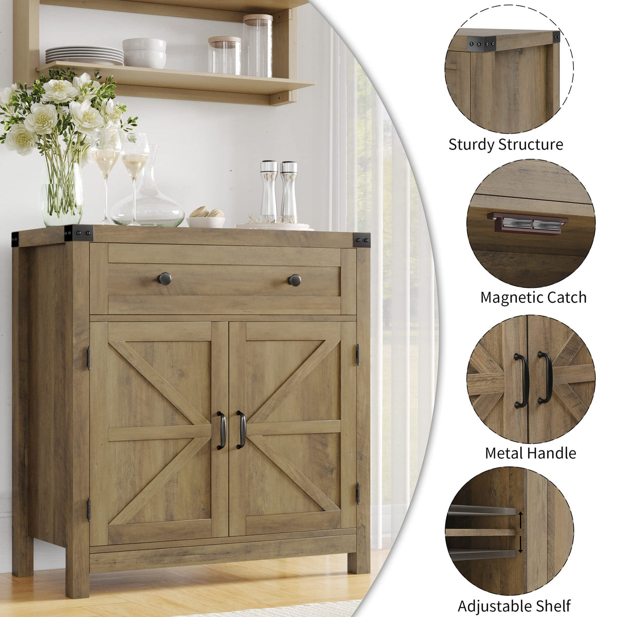 Farmhouse Coffee Bar Cabinet