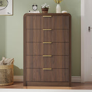5-Drawer Fluted Dresser with Metal Handles