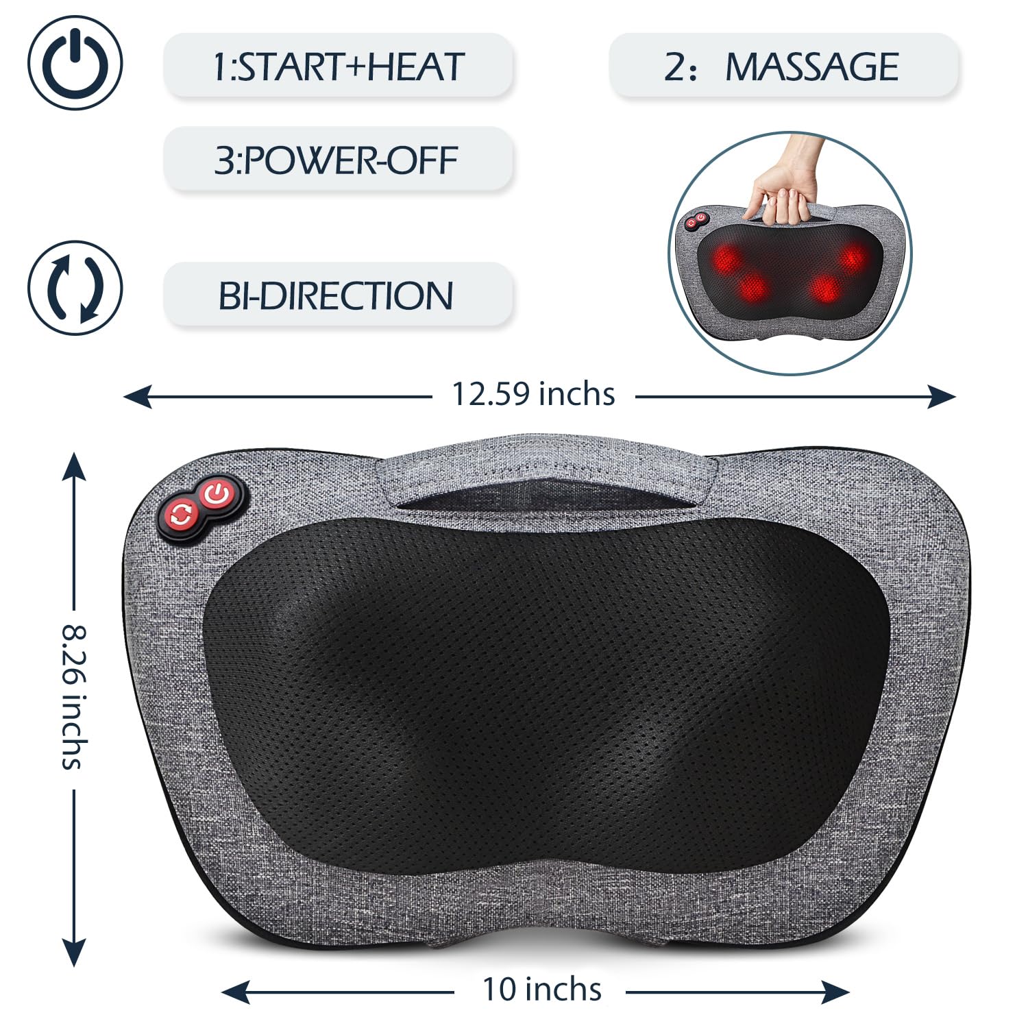 VIKTOR JURGEN Fathers Day Dad Gifts, Shiatsu Back Massager with Heat – Deep Tissue Massage for Neck, Shoulder, Back Pain Relief, Electric Kneading 3D Massage Pillow Gifts for Men Women Mom, Christmas