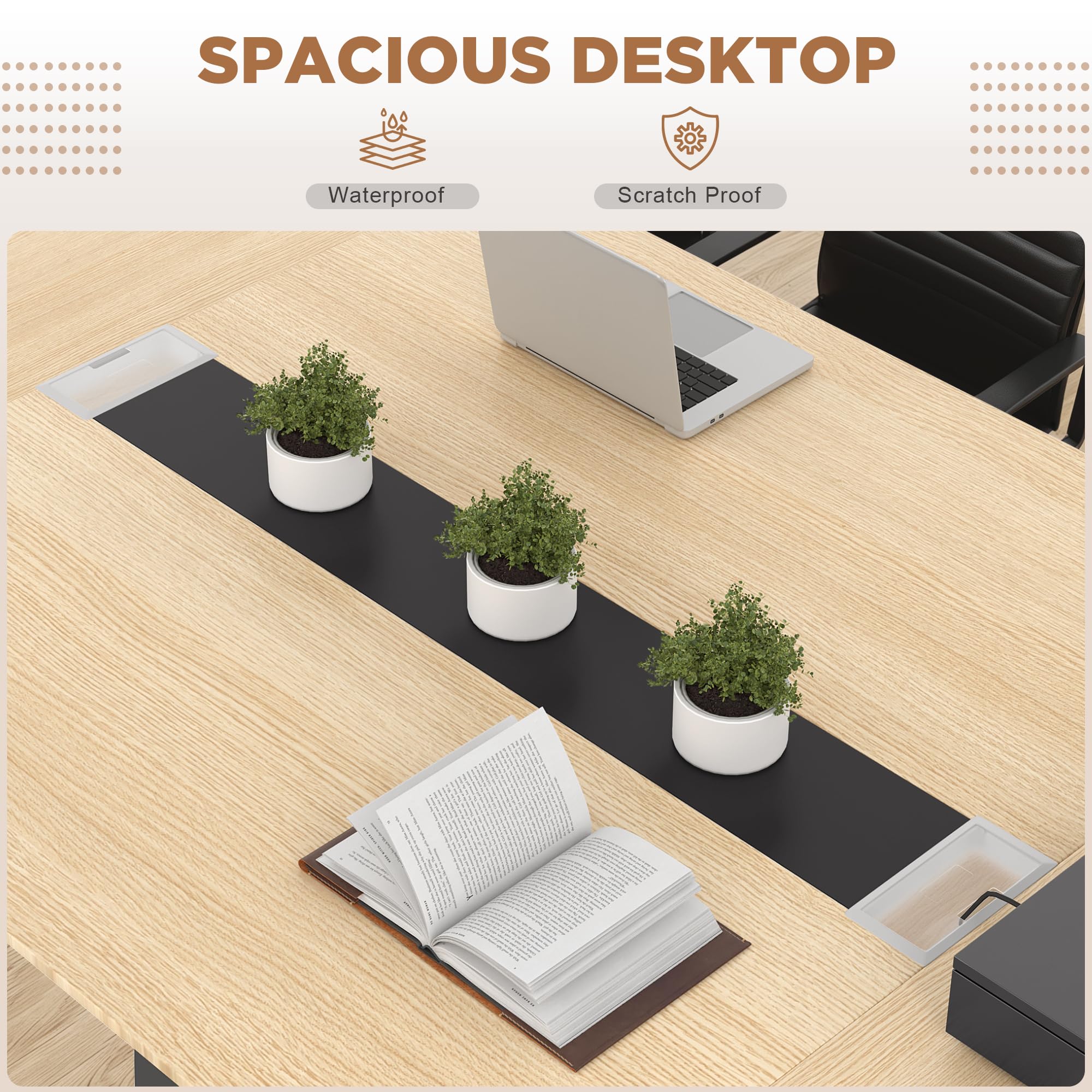 8FT Conference Table with Cable Grommets