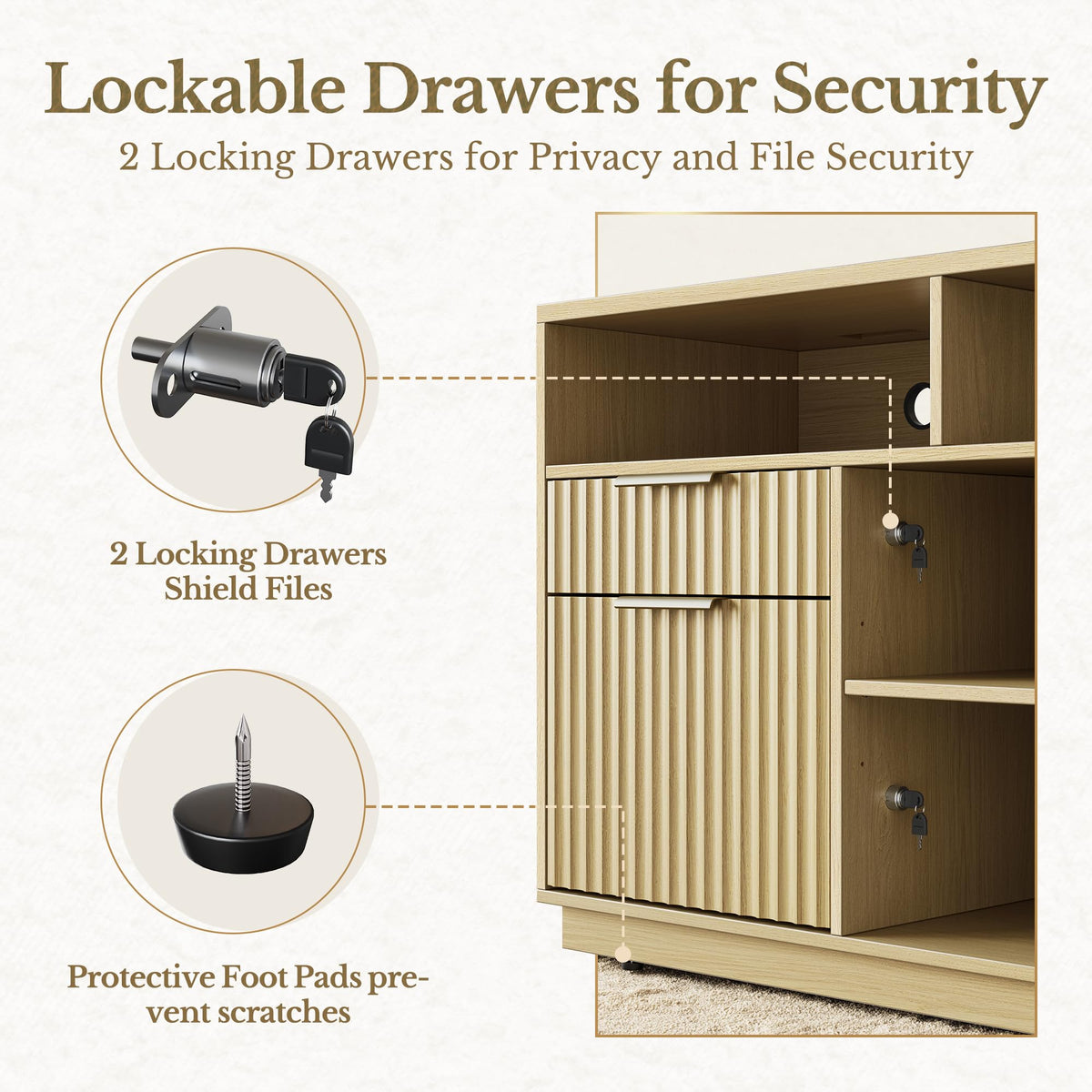 4-Drawer Fluted File Cabinet