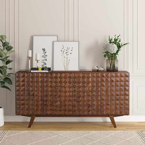 Solid Wood 4-Door Sideboard