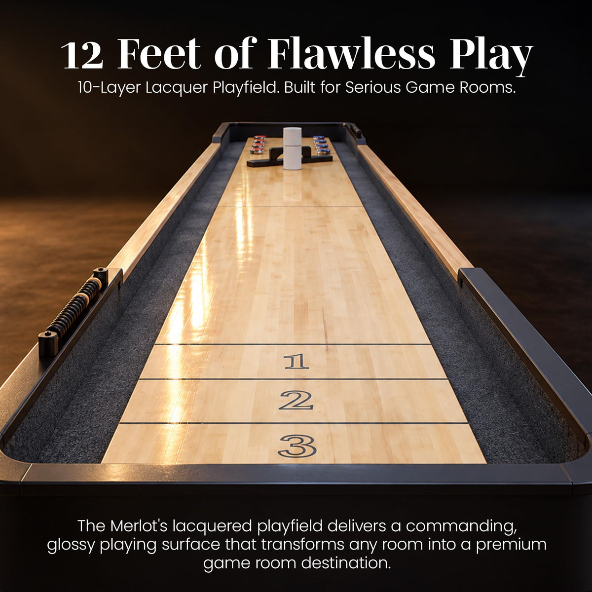 Hathaway Merlot 12-Ft Shuffleboard Game Table - Espresso Finish