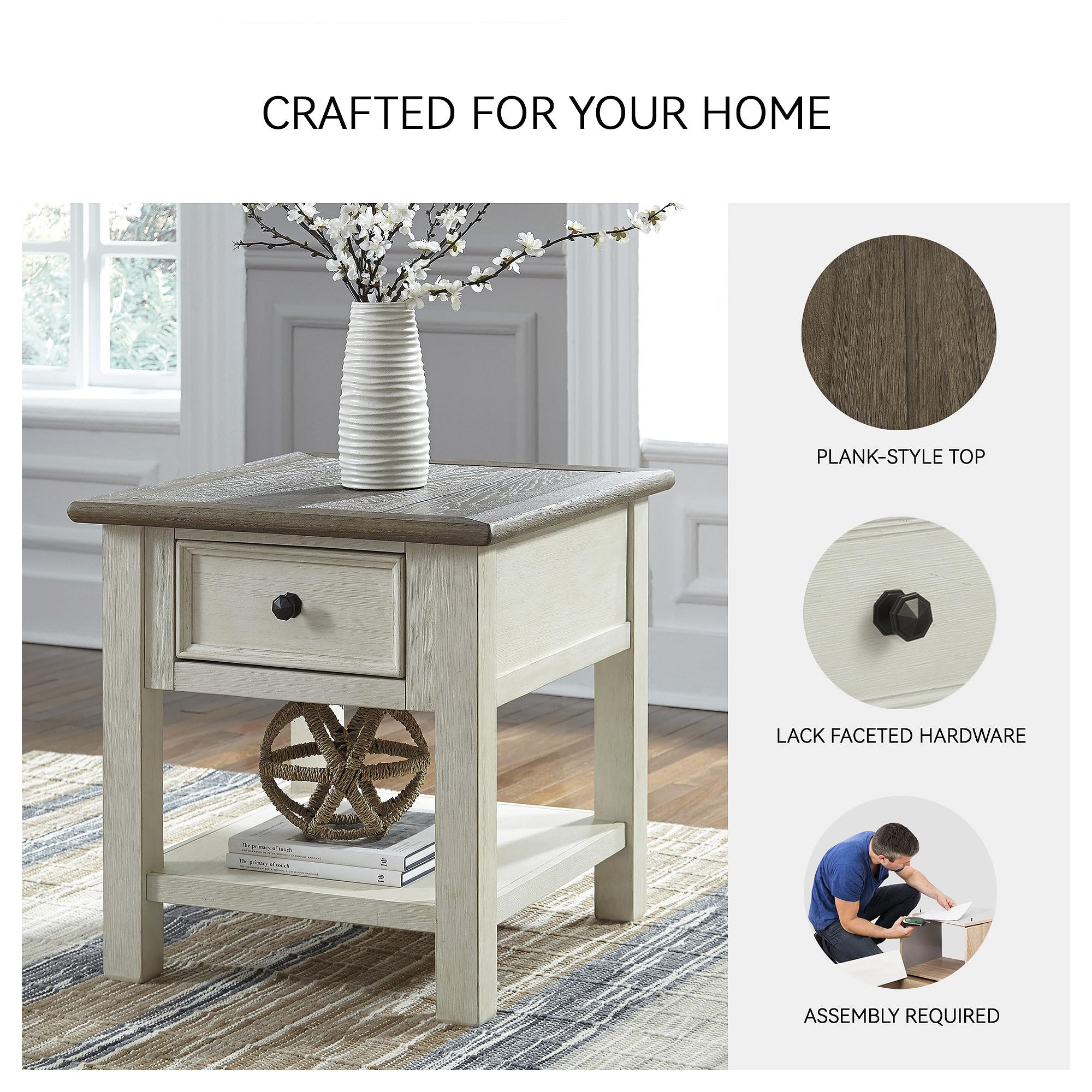Farmhouse End Table with Drawer