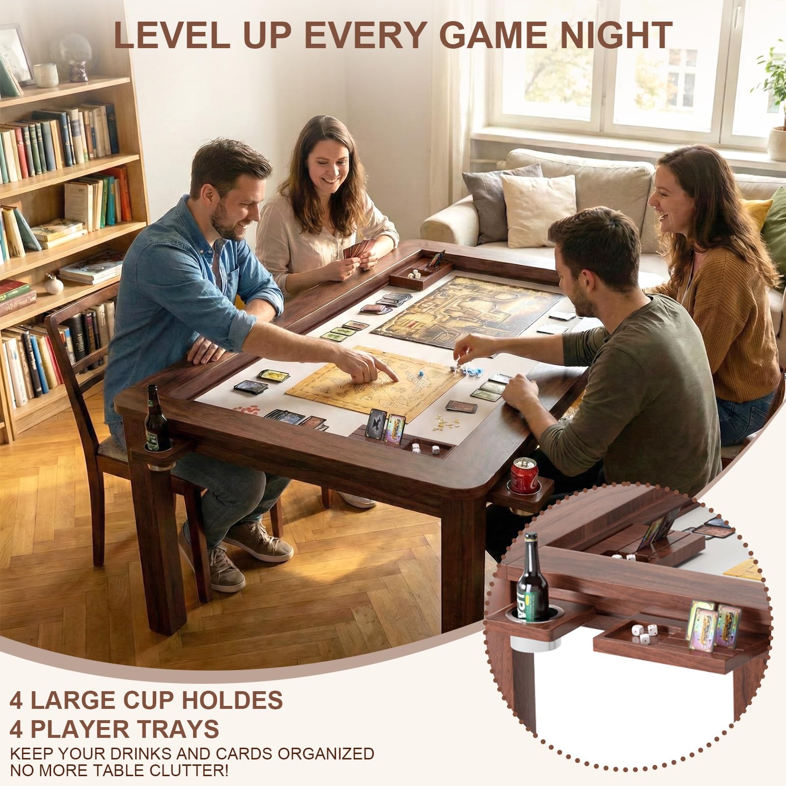 Solid Wood Board Game & Dining Table
