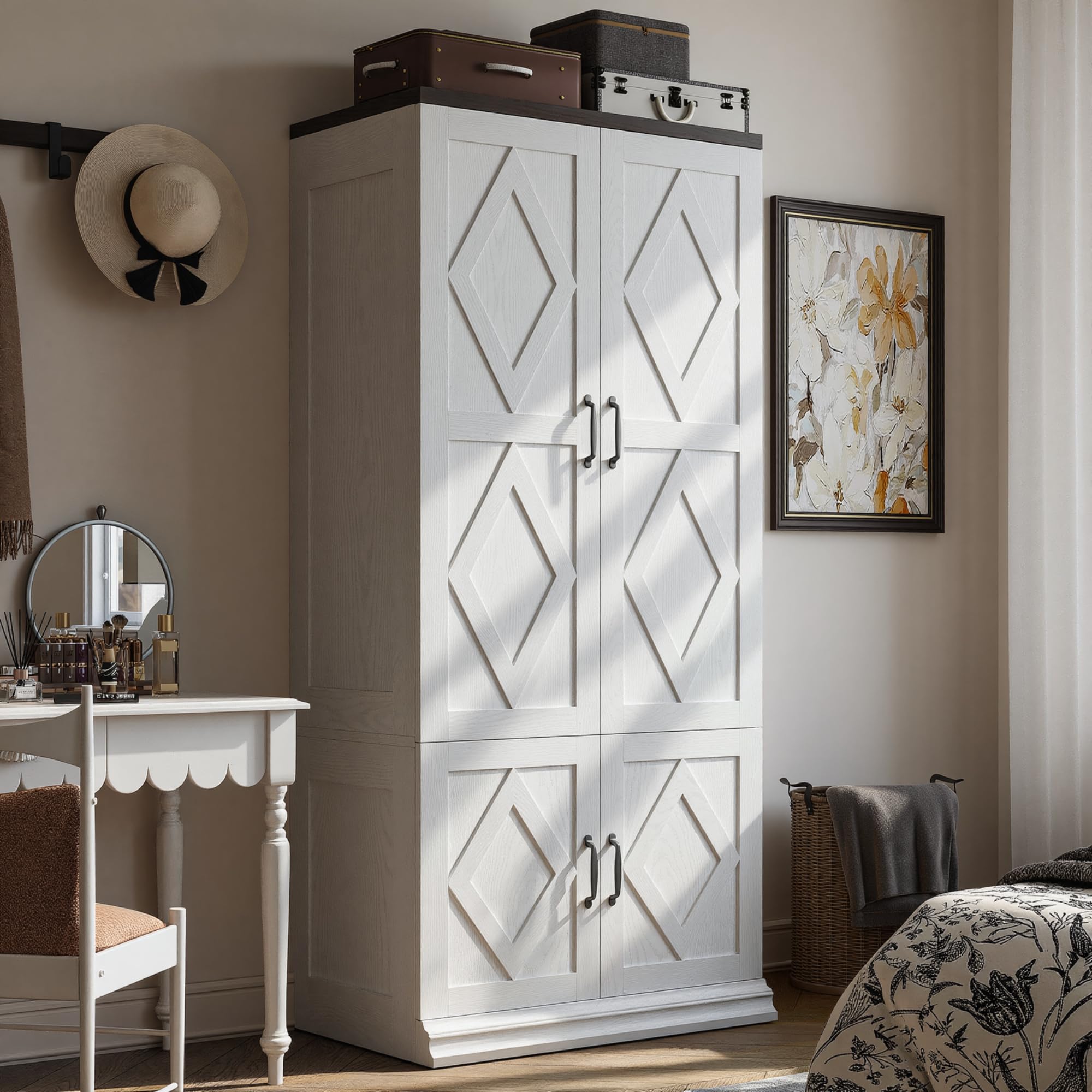Wardrobe Closet with Doors & 5 Shelves