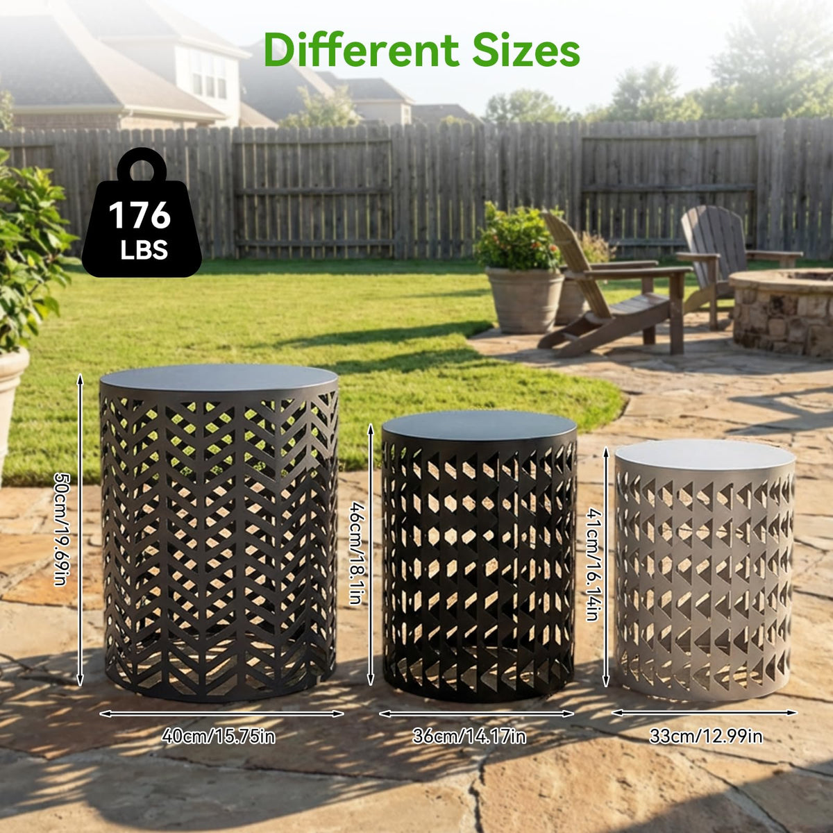 Metal Nesting Side Tables, Set of 3