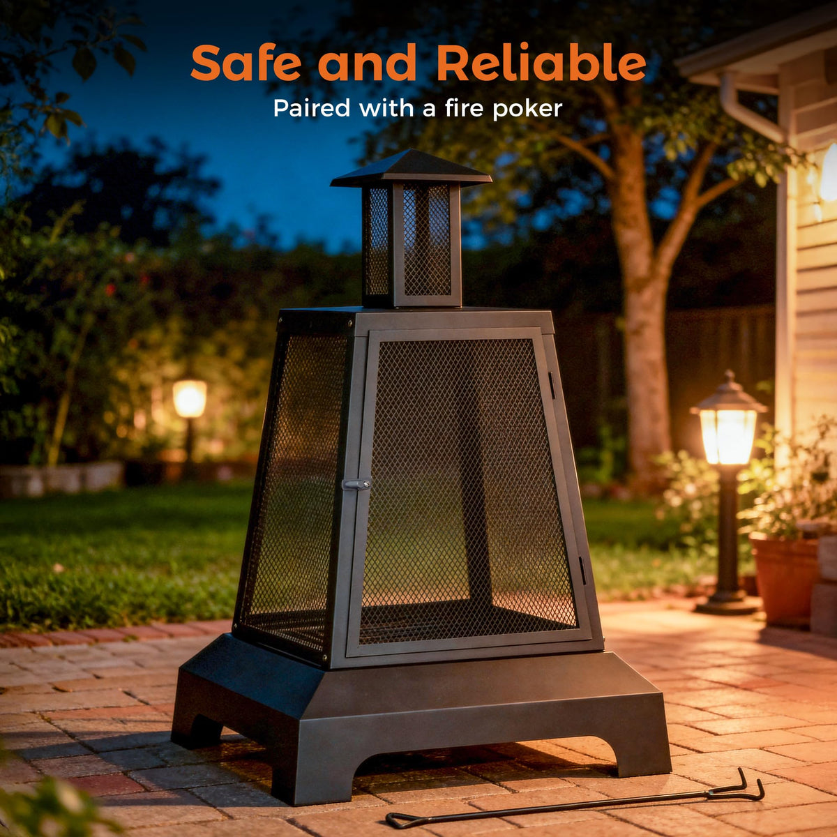 Square Wood-Burning Fire Pit