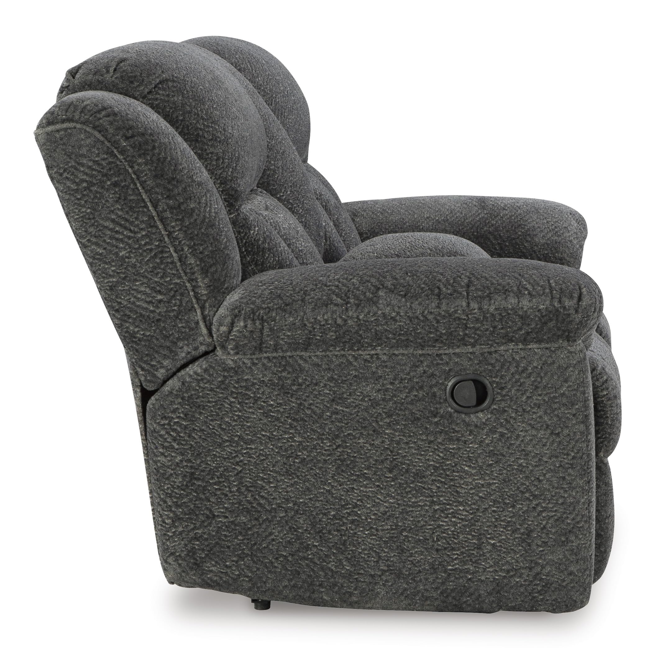 Signature Design by Ashley Frohn Contemporary Manual Reclining Loveseat with Console with Console, Storage and Cup Holders, Gray