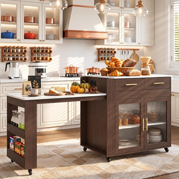 Extendable Rolling Kitchen Island