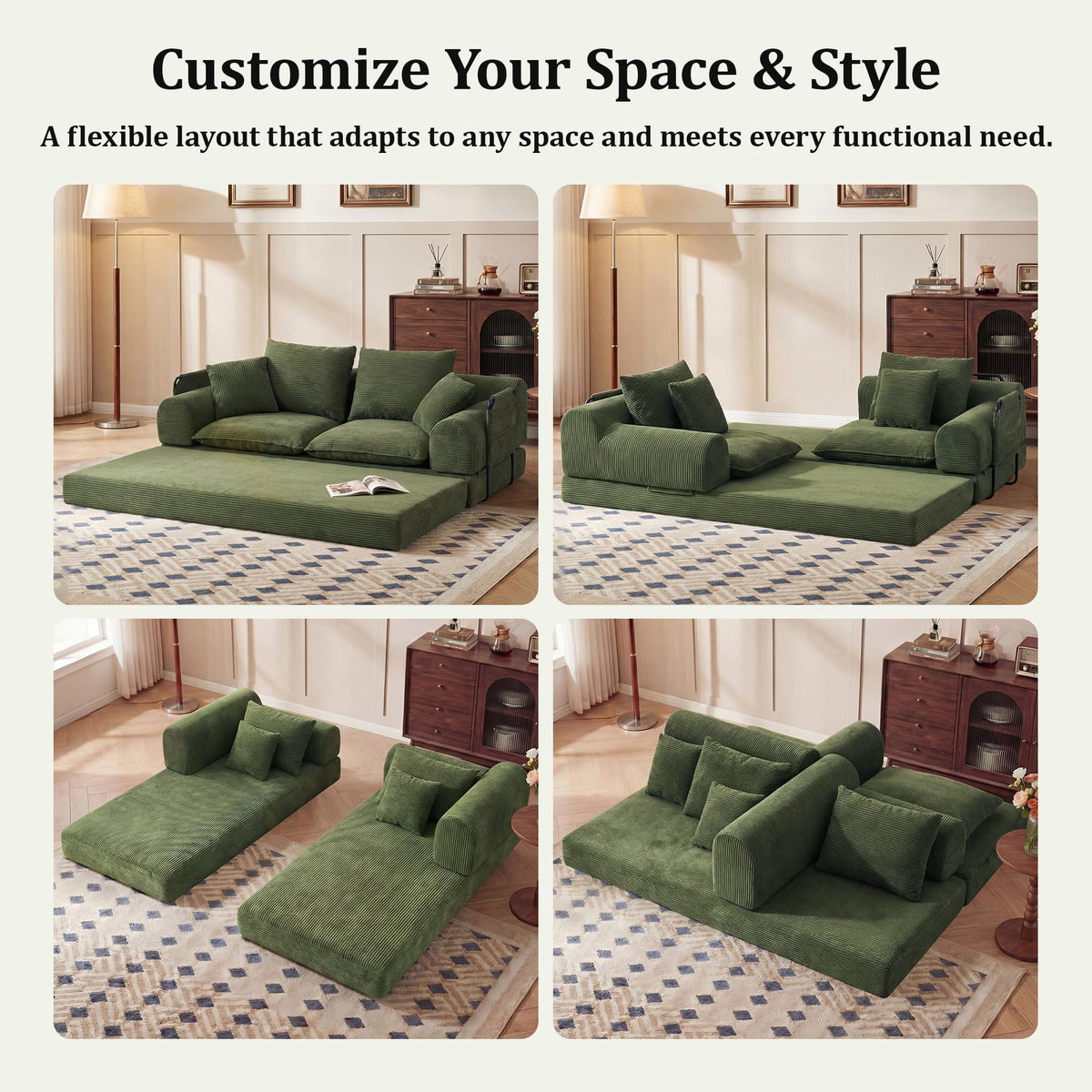 Corduroy Convertible Sofa Bed
