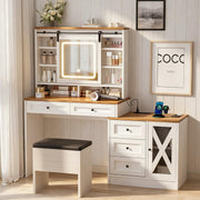Farmhouse LED Makeup Vanity
