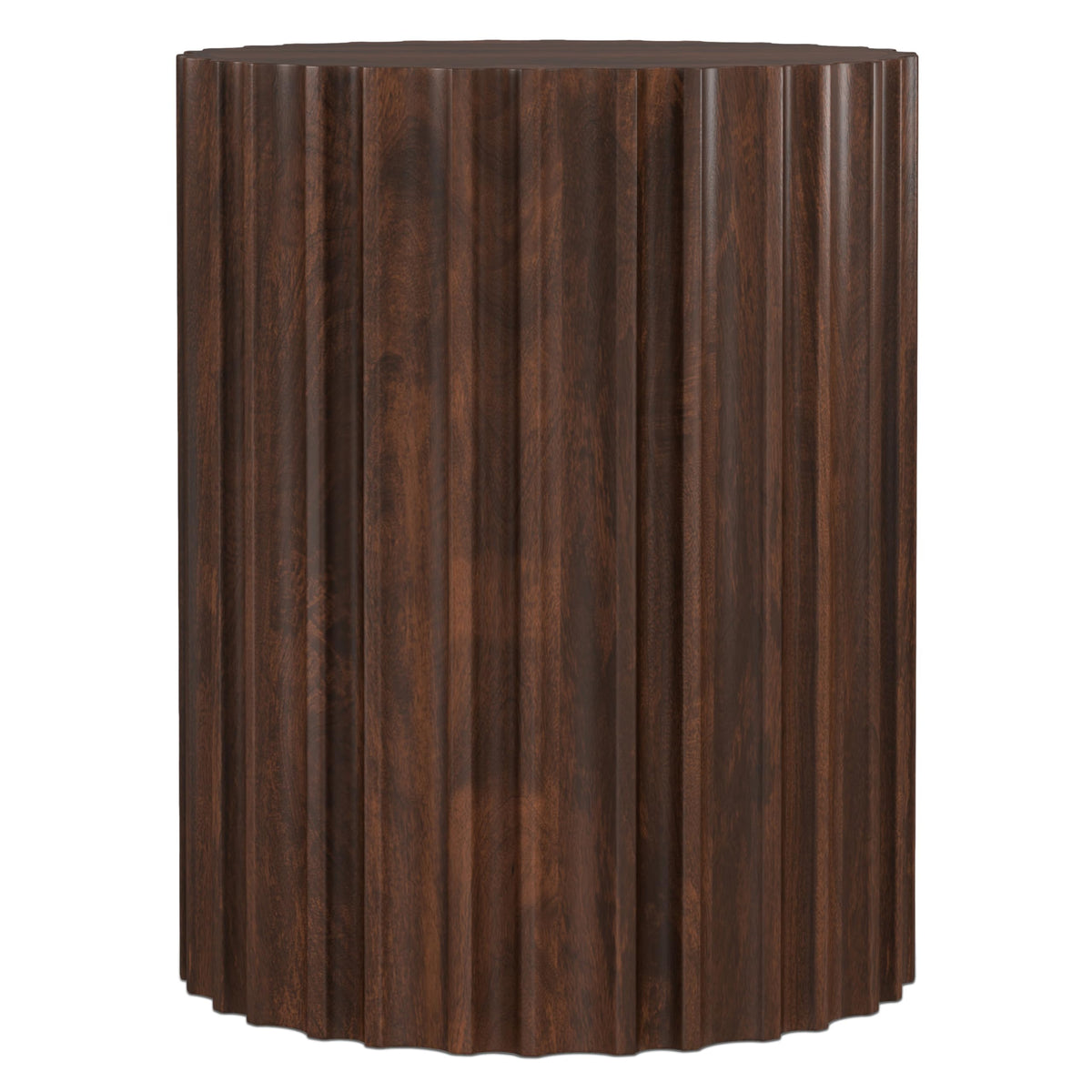 Fluted Mango Wood Side Table
