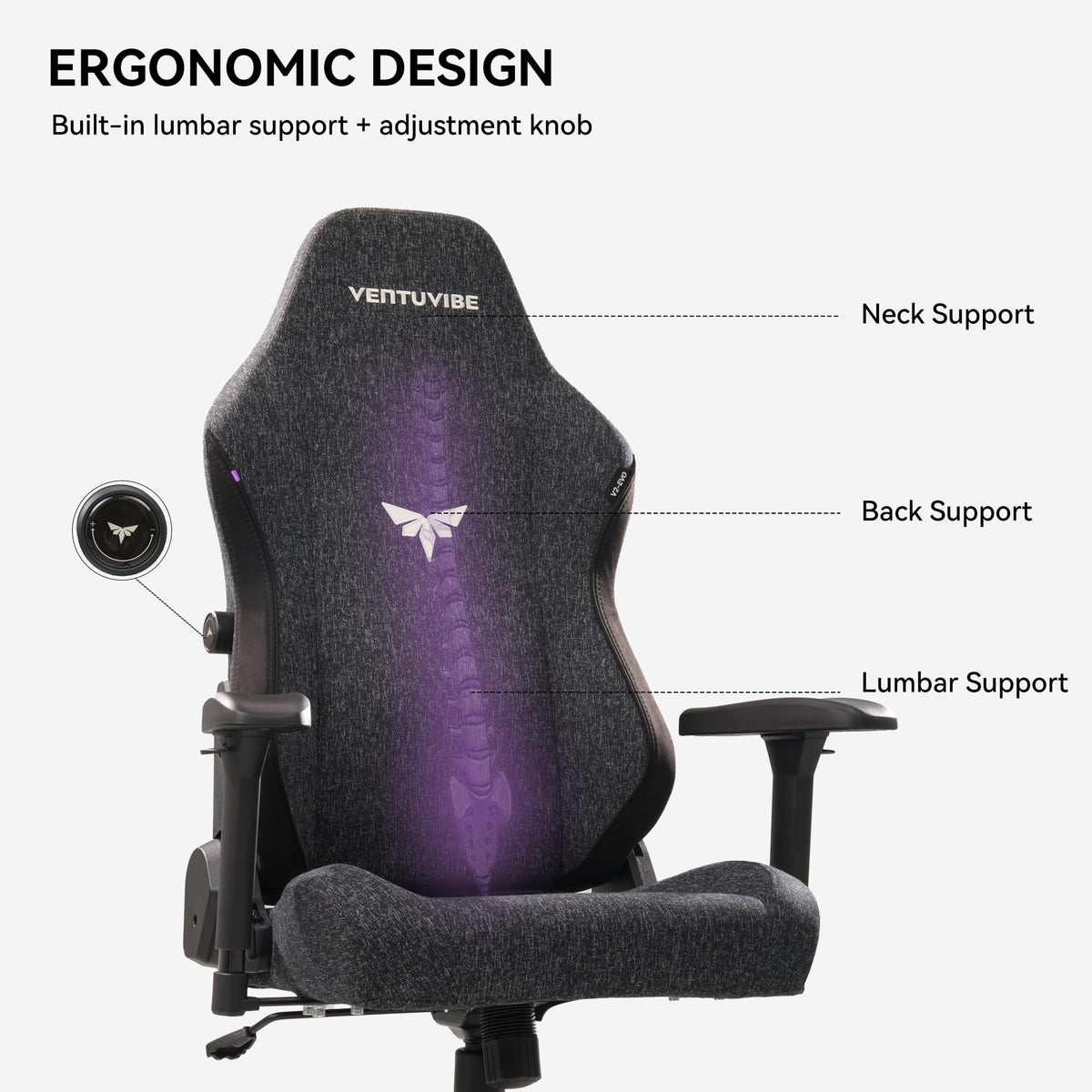 VENTUVIBE Gaming Chair - High Back Ergonomic Computer Chair with Lumbar Support, Video Game Chair-4D Adjustable Armrests,170° Reclining & 320lb Capacity,Game Chair for Home