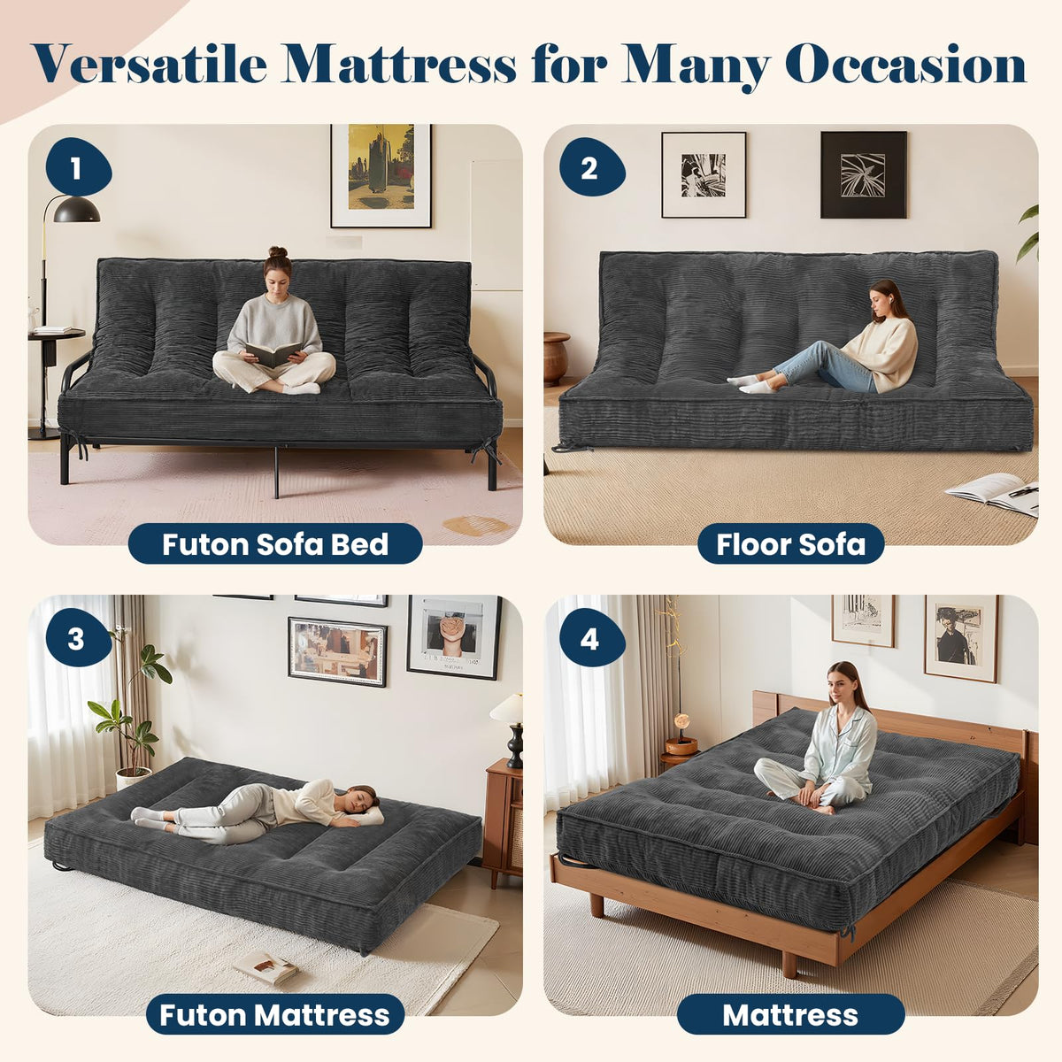 Full Corduroy Futon Mattress