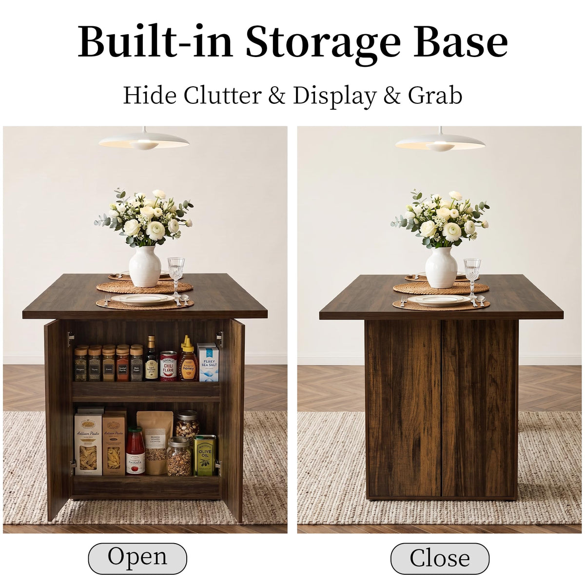 Farmhouse Dining Table with Storage