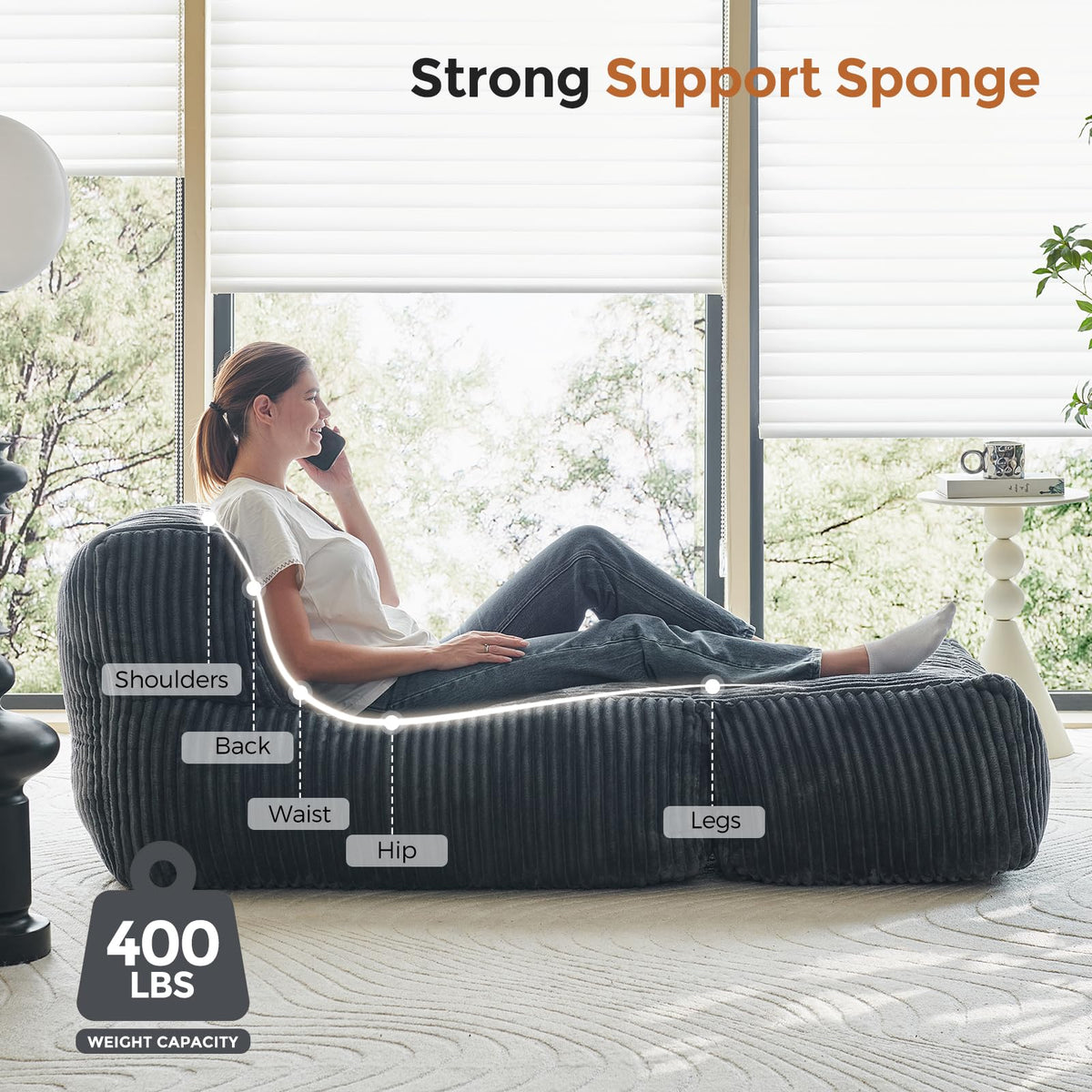 Corduroy Chaise Lounge Chair