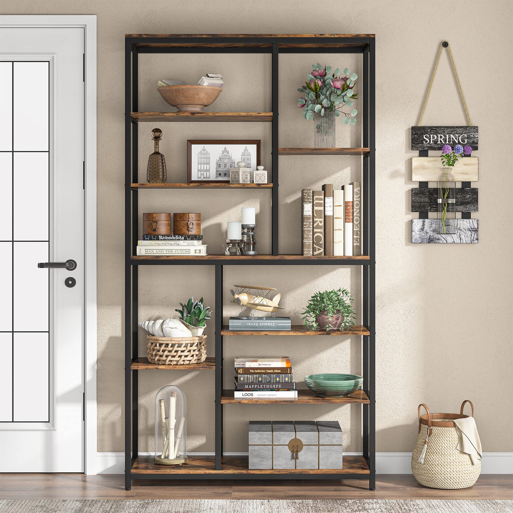 8-Tier Staggered Bookcase