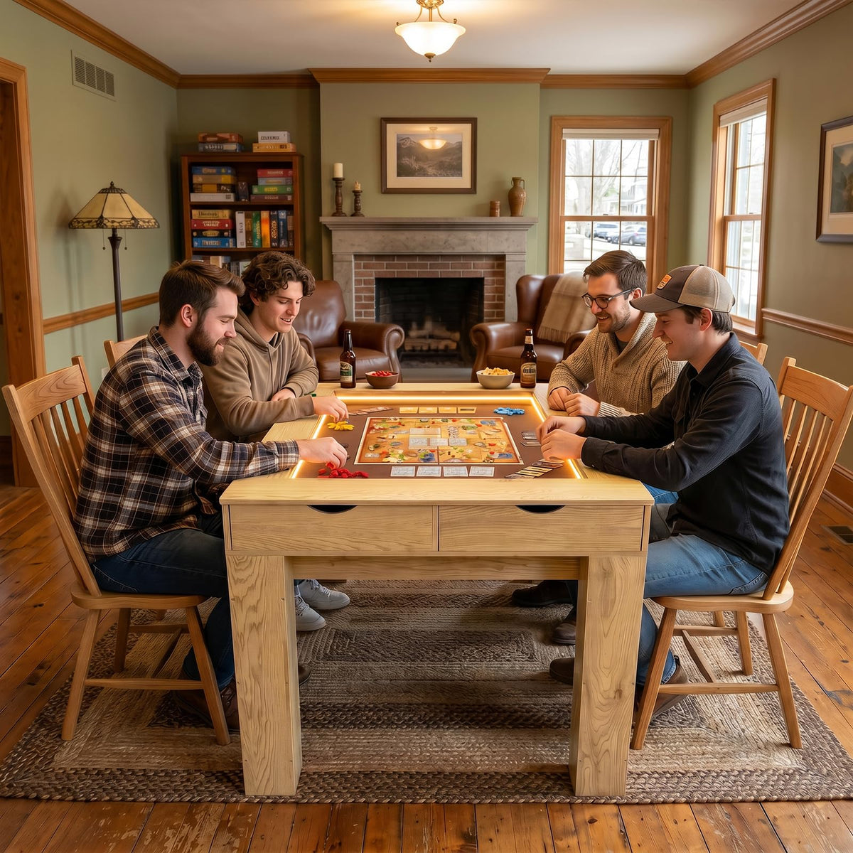 Zevemomo Board Game Table for 4-6 Players, 2-in-1 Gaming Dining Table