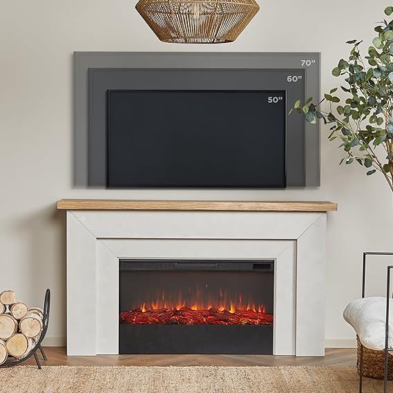 Malie 68" Landscape Electric Fireplace with Mantel