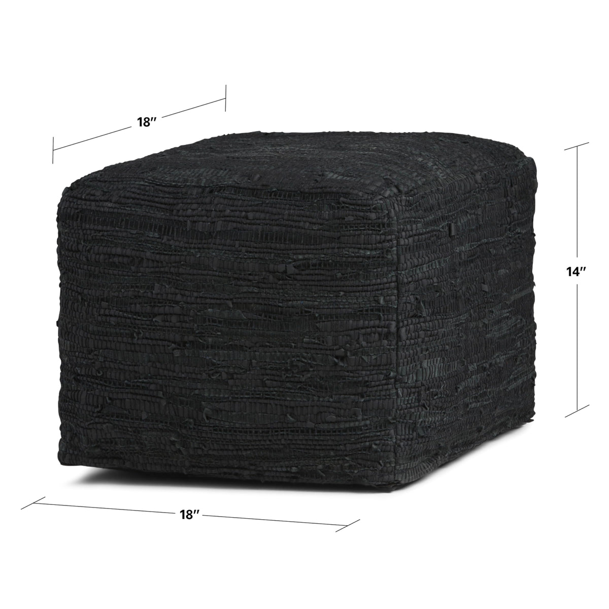 Square Leather Pouf