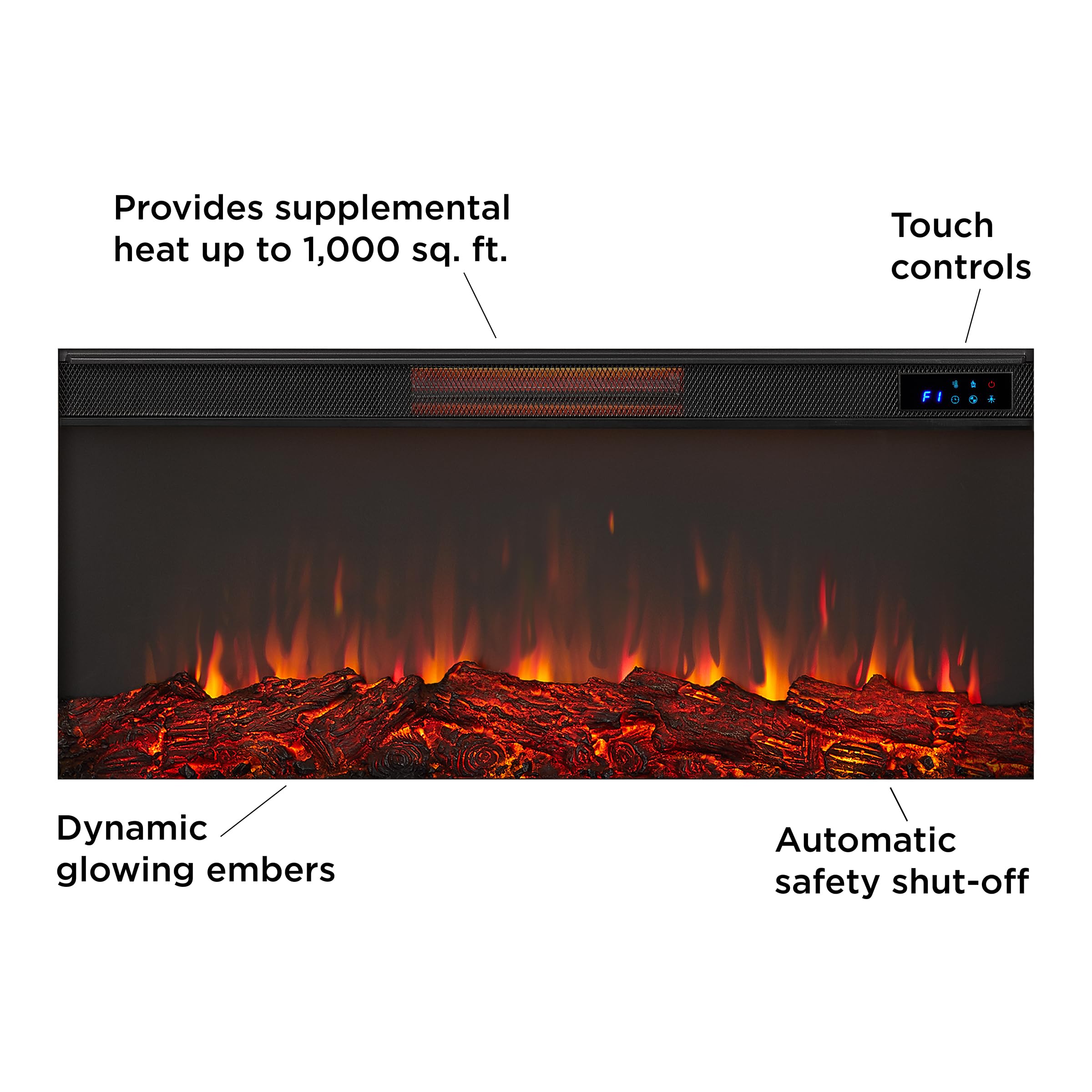 Electric Fireplace Mantel with Heater – White