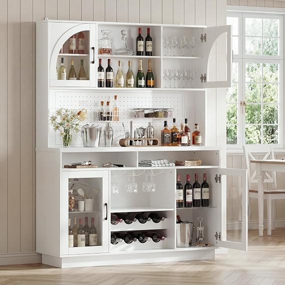 Wine Bar Cabinet with Charging Station