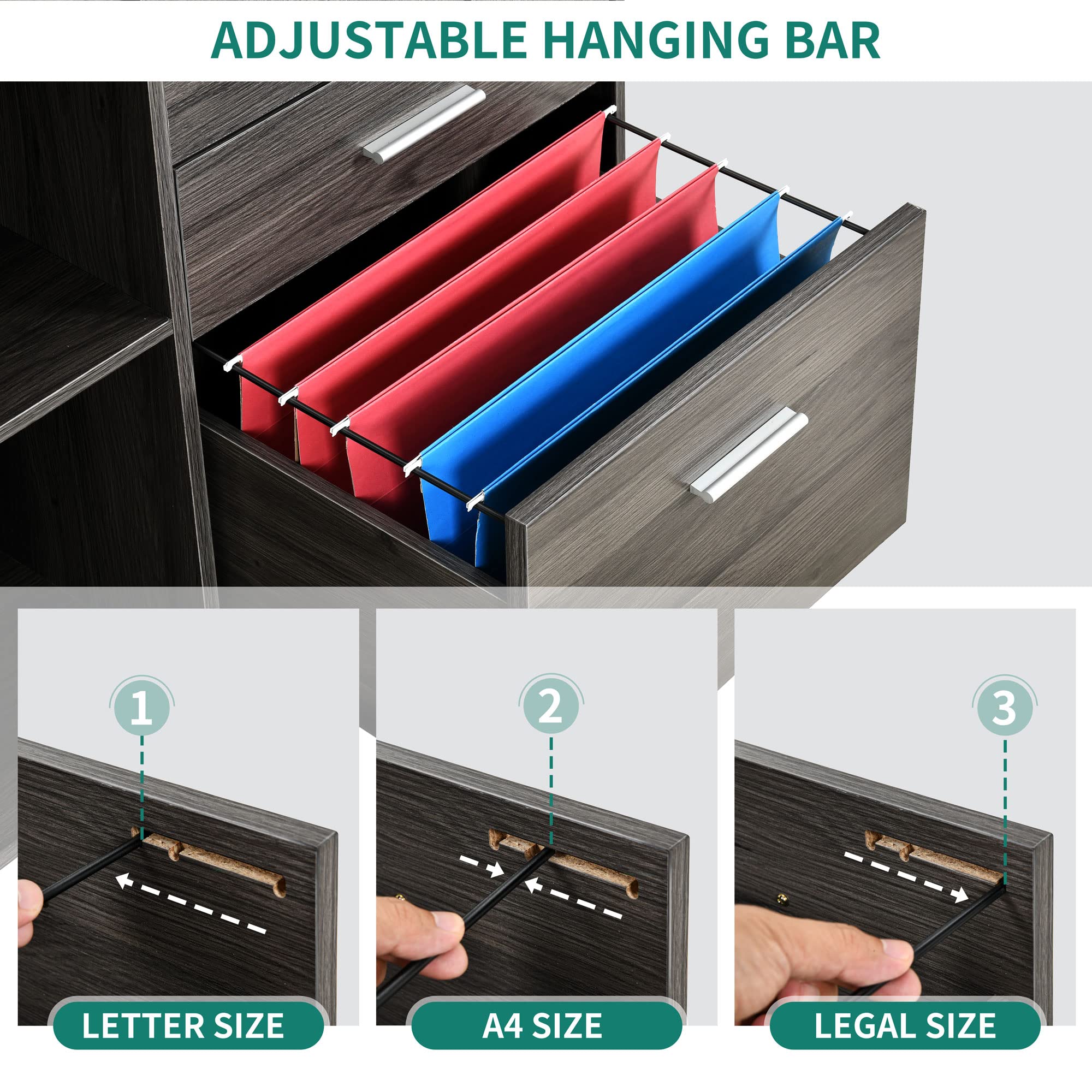 Mobile Lateral Filing Cabinet with Charging Station