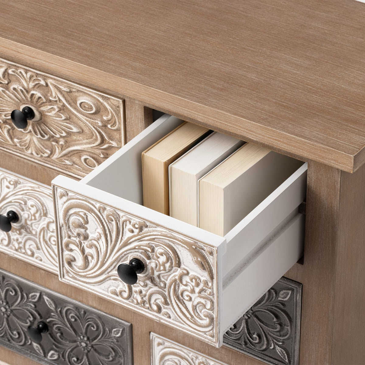 8-Drawer Boho Accent Cabinet