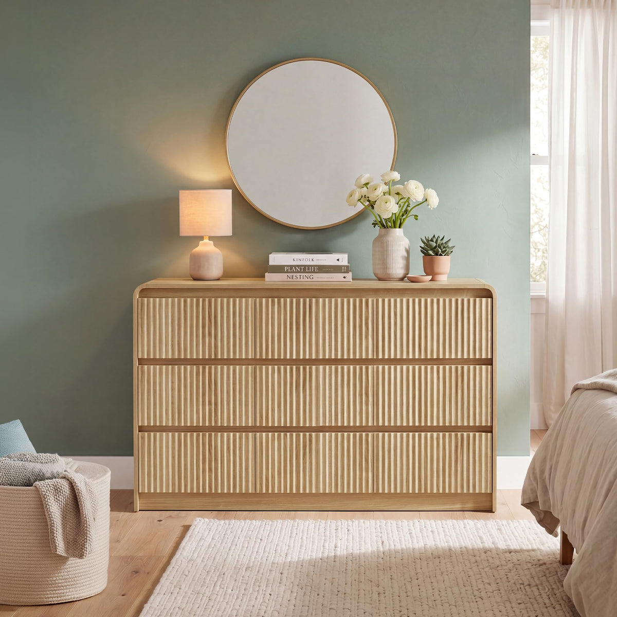 Fluted Wood Dresser