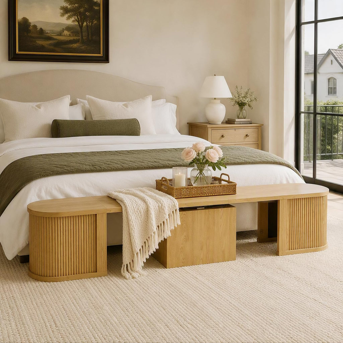 41-95 Inch Long Extendable Dining Bench, Oval Dining Room Bench Seat