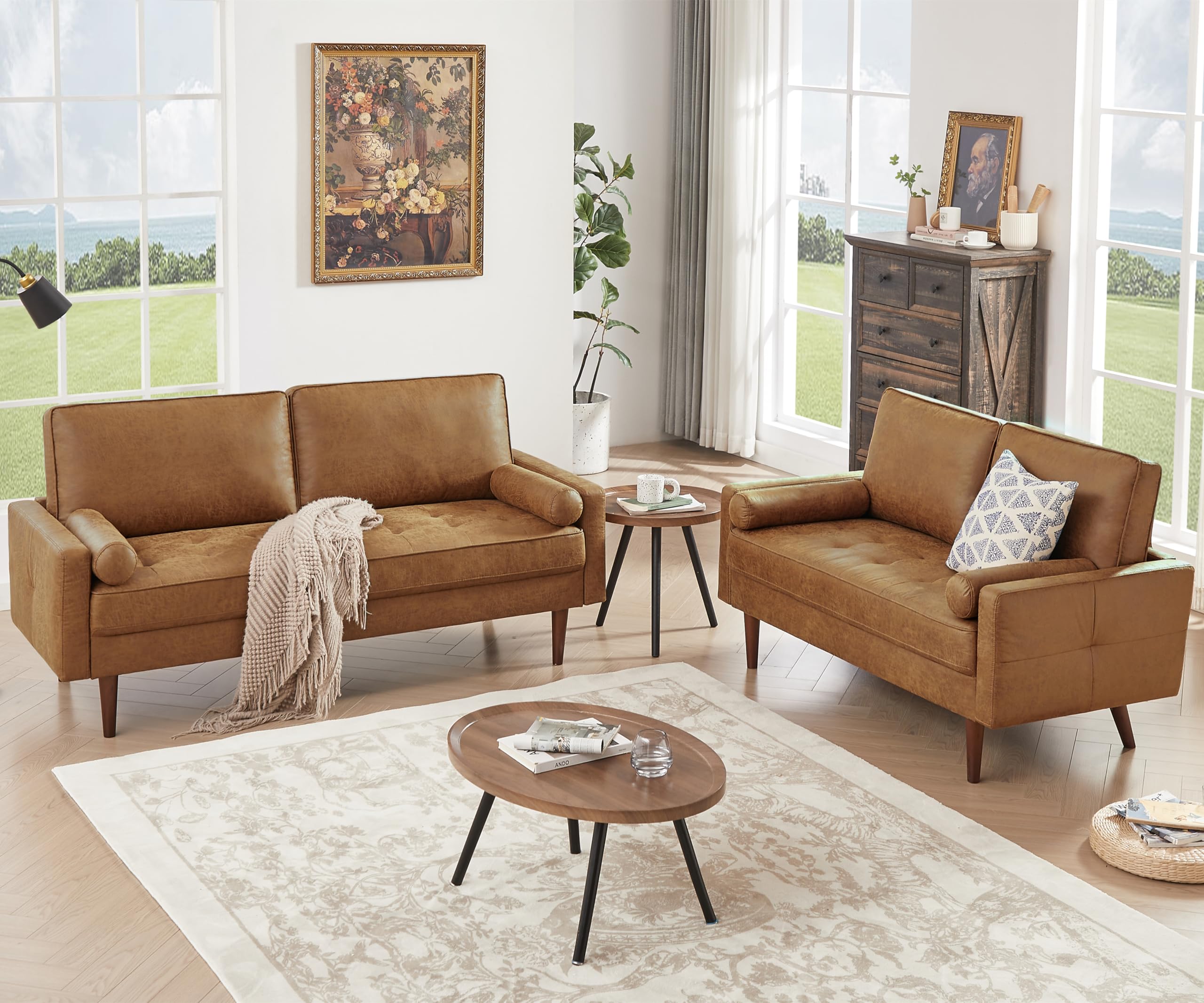 Mid-Century Modern Loveseat Sofa