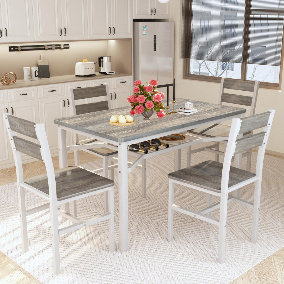 5-Piece Dining Table Set with Storage