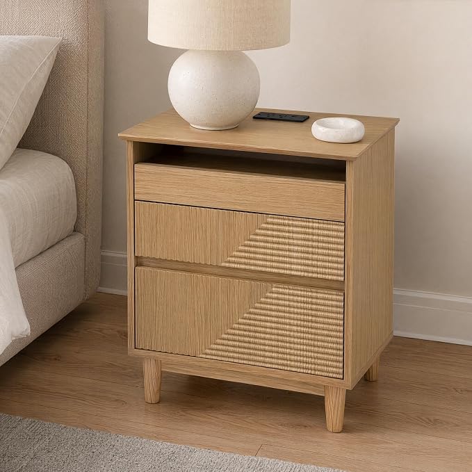Fluted Charging Nightstand