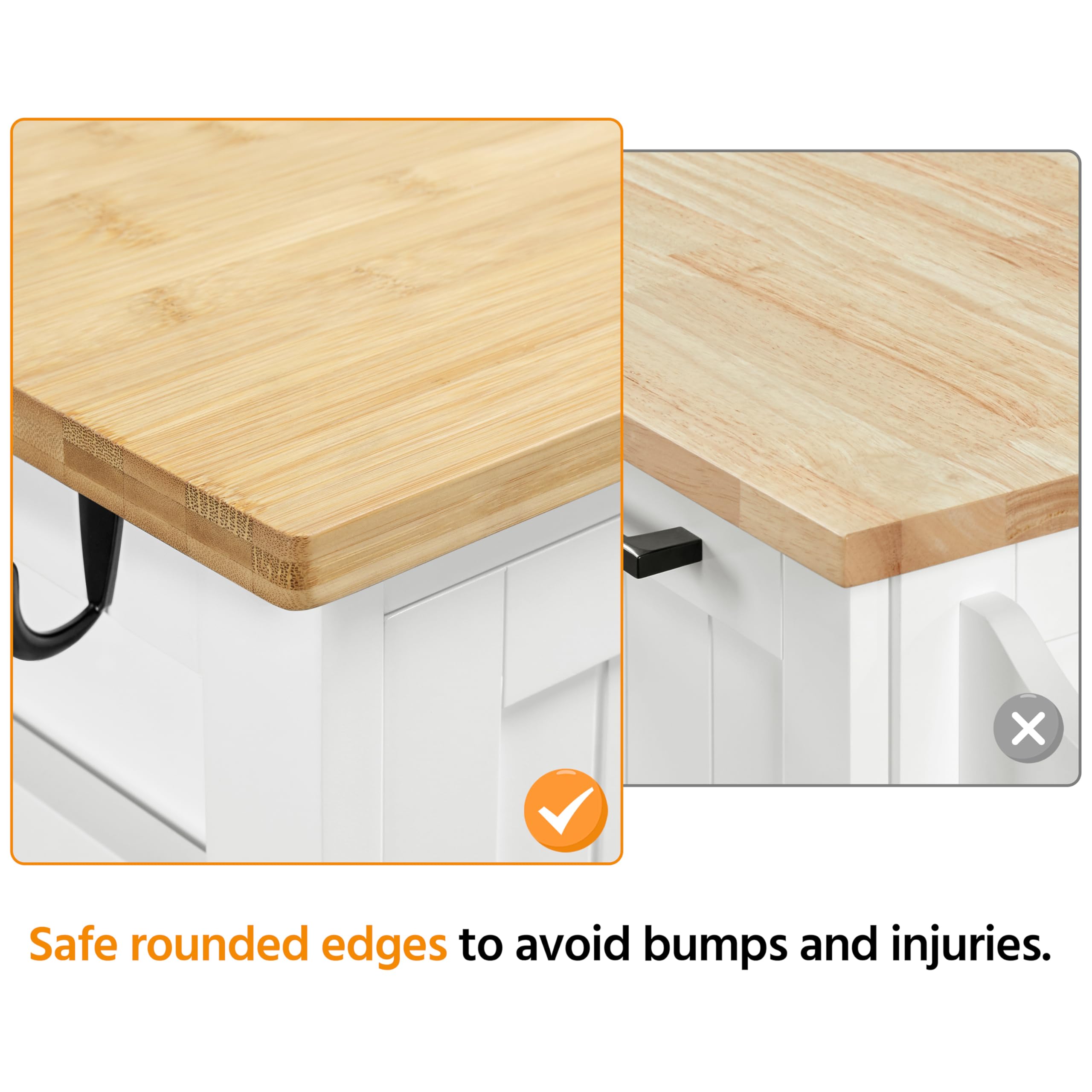 Rolling Kitchen Island Cart with Storage