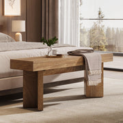 Farmhouse Wooden Entryway Bench with V-Shaped Pedestal | 47-Inch