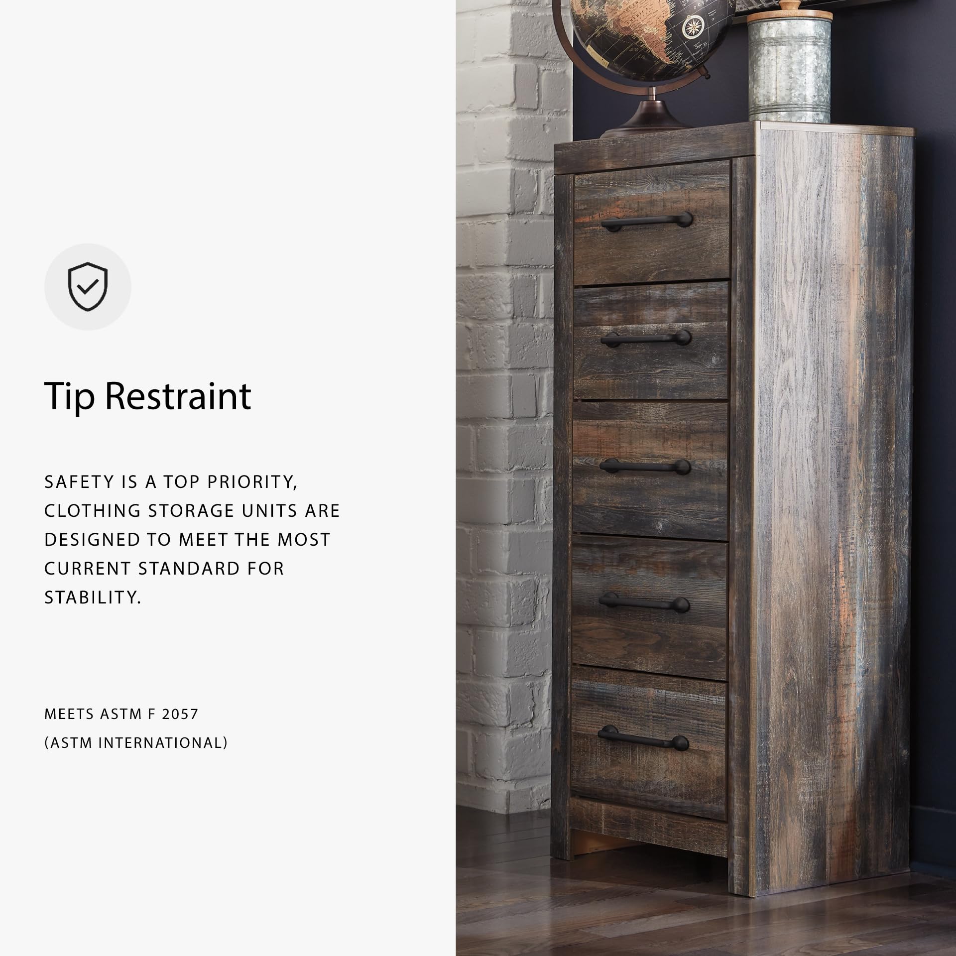 Signature Design Drystan Multi Wood Narrow Chest by Ashley
