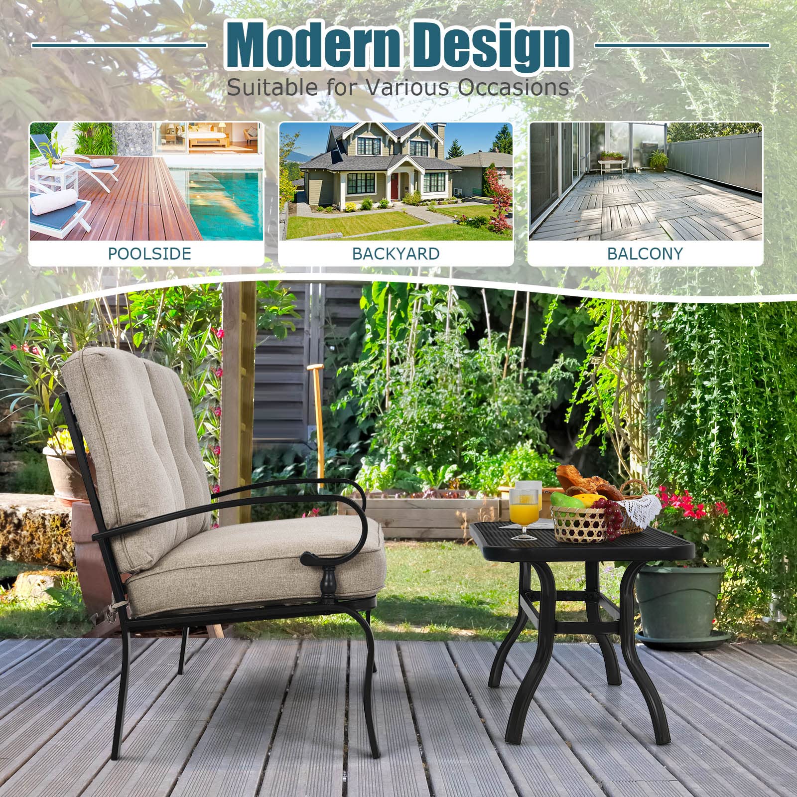 2-Piece Patio Loveseat & Coffee Table Set