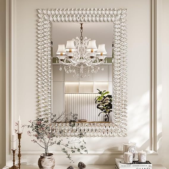 Round Jeweled Wall Mirror
