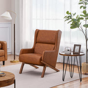 Yaheetech Accent Chair, Mid-Century Armchair with High Backrest, Brown